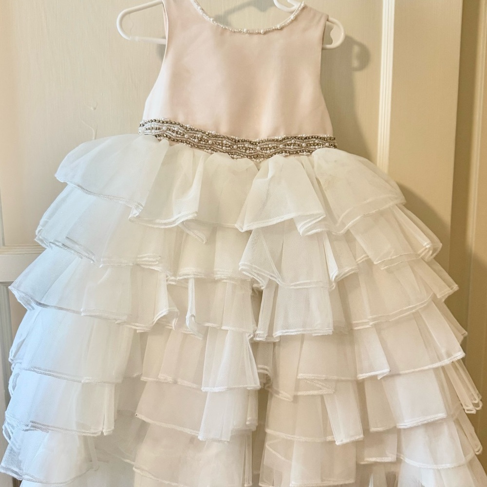 Satin Tiered Mesh Dress